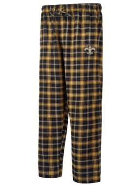 New Orleans Saints Ledger Black Flannel Pajama Pants